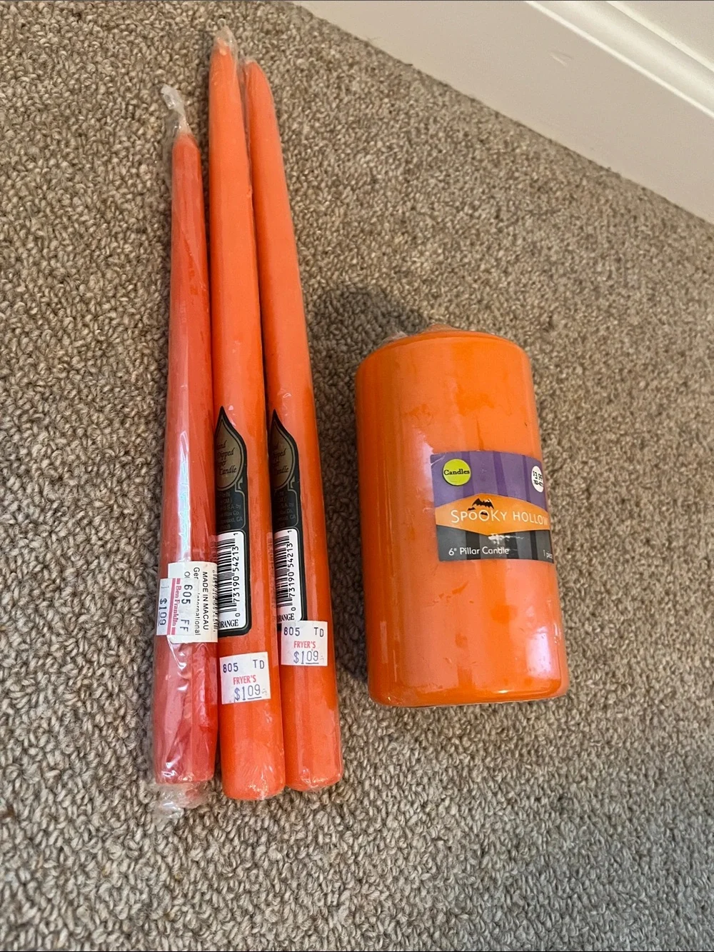 Orange Pillar & Taper Candle Set - Home Party Supplies